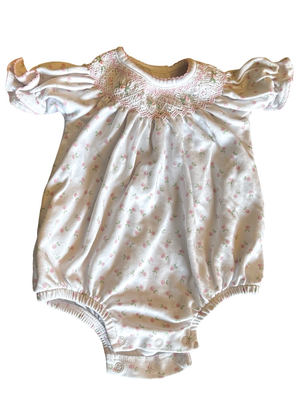 Magnolia baby Pink Floral Smocked One-Piece Romper